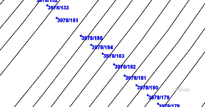 Parcela st. 3978/183 v KÚ Višňové, Katastrální mapa