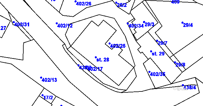 Parcela st. 28 v KÚ Stan u Hlinska, Katastrální mapa