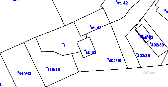 Parcela st. 63 v KÚ Stan u Hlinska, Katastrální mapa