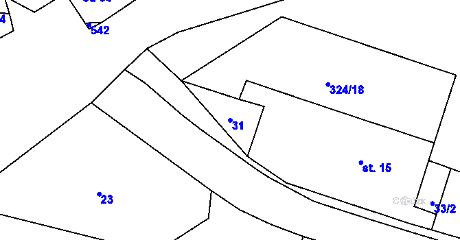 Parcela st. 31 v KÚ Stan u Hlinska, Katastrální mapa