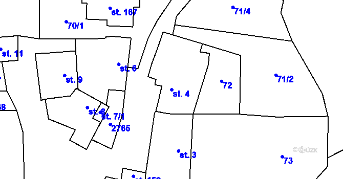 Parcela st. 4 v KÚ Vitčice na Moravě, Katastrální mapa