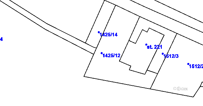 Parcela st. 1425/12 v KÚ Vítějeves, Katastrální mapa