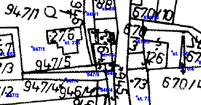 Parcela st. 164 v KÚ Vitějovice, Katastrální mapa