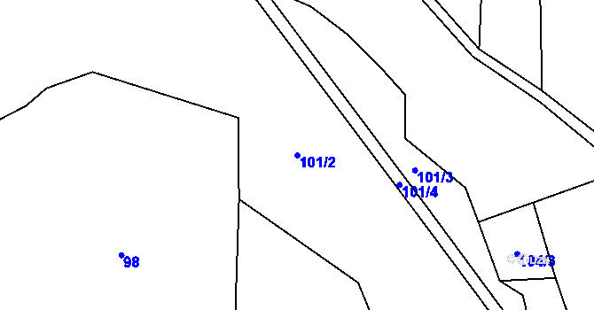 Parcela st. 101/2 v KÚ Božtěšice na Šumavě, Katastrální mapa