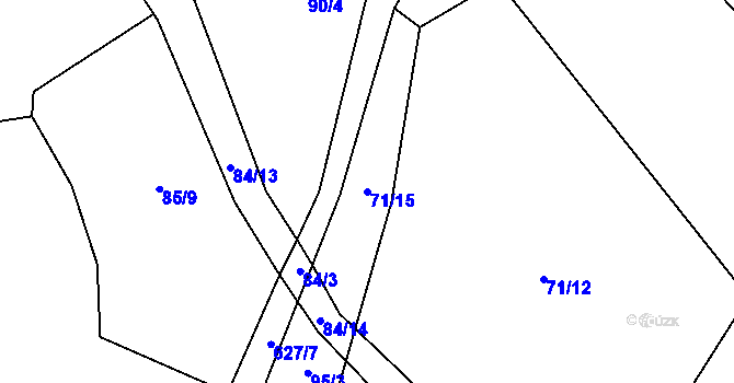 Parcela st. 71/15 v KÚ Brtí, Katastrální mapa