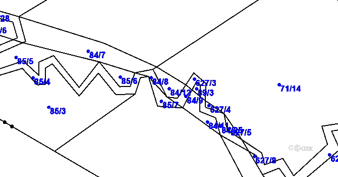 Parcela st. 84/12 v KÚ Brtí, Katastrální mapa