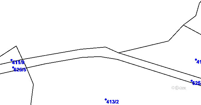 Parcela st. 625/8 v KÚ Brtí, Katastrální mapa