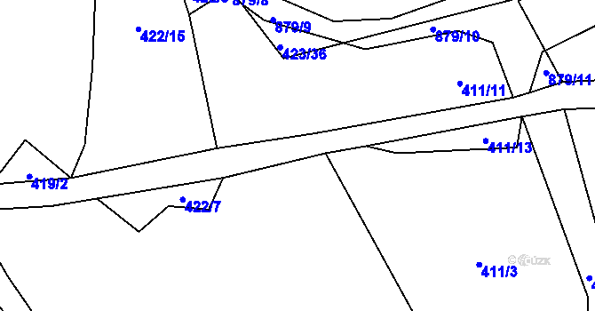Parcela st. 625/16 v KÚ Brtí, Katastrální mapa