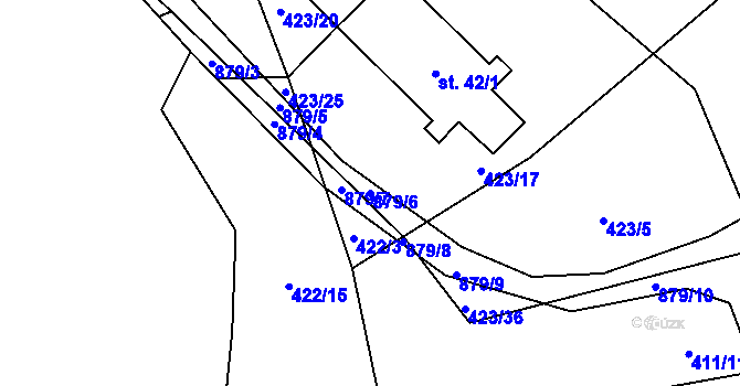 Parcela st. 879/6 v KÚ Brtí, Katastrální mapa