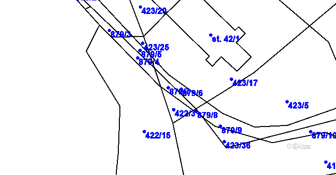 Parcela st. 879/7 v KÚ Brtí, Katastrální mapa