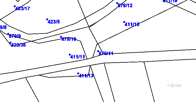 Parcela st. 879/11 v KÚ Brtí, Katastrální mapa