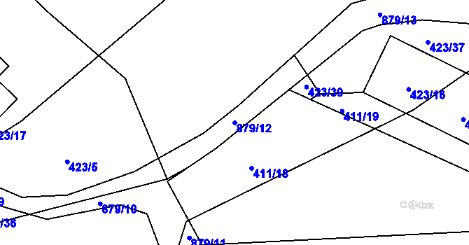 Parcela st. 879/12 v KÚ Brtí, Katastrální mapa