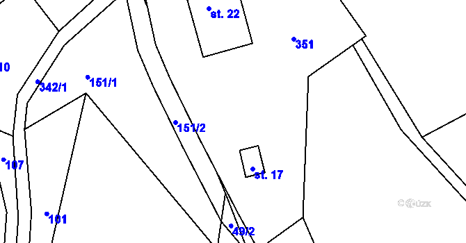 Parcela st. 34/2 v KÚ Mladotice u Čachrova, Katastrální mapa