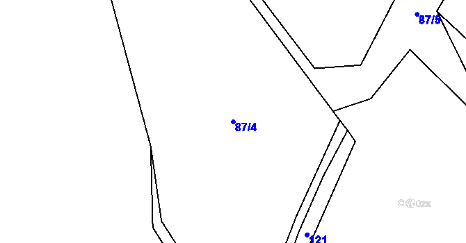 Parcela st. 87/4 v KÚ Mladotice u Čachrova, Katastrální mapa