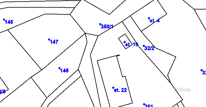 Parcela st. 354 v KÚ Mladotice u Čachrova, Katastrální mapa