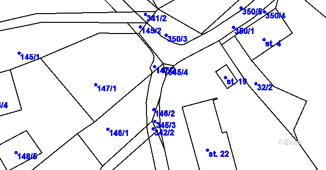Parcela st. 146/3 v KÚ Mladotice u Čachrova, Katastrální mapa