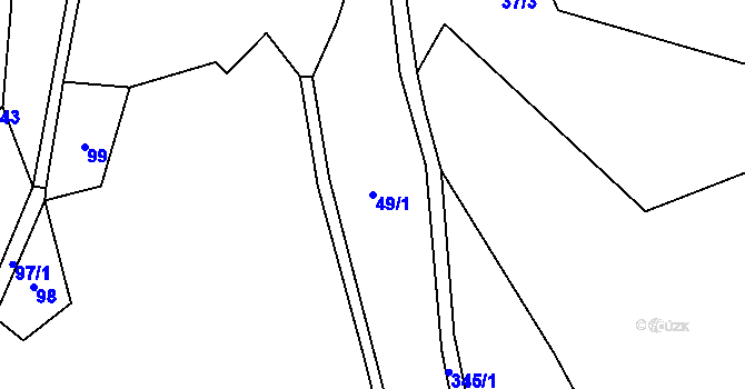 Parcela st. 49/1 v KÚ Mladotice u Čachrova, Katastrální mapa