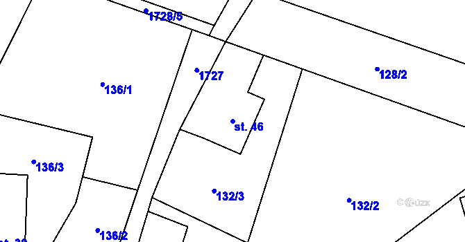 Parcela st. 46 v KÚ Kocléřov, Katastrální mapa