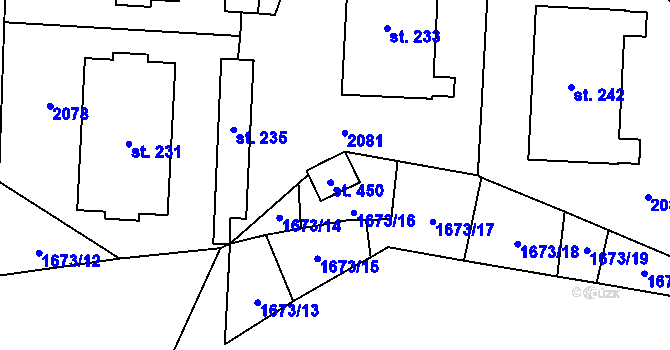 Parcela st. 365 v KÚ Kocléřov, Katastrální mapa