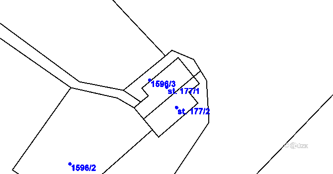 Parcela st. 177/1 v KÚ Kocléřov, Katastrální mapa