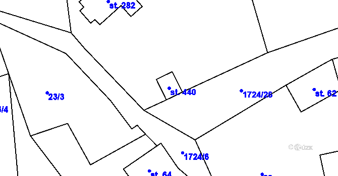 Parcela st. 440 v KÚ Kocléřov, Katastrální mapa