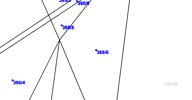 Parcela st. 388/6 v KÚ Kocléřov, Katastrální mapa
