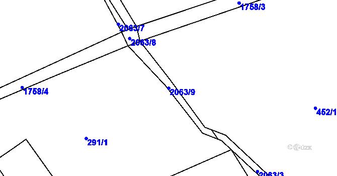 Parcela st. 2063/9 v KÚ Kocléřov, Katastrální mapa