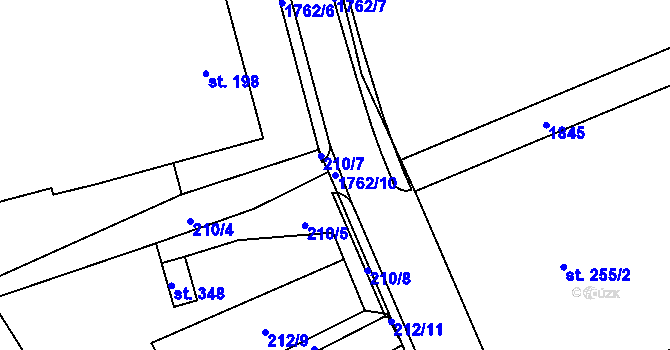 Parcela st. 1762/10 v KÚ Kocléřov, Katastrální mapa