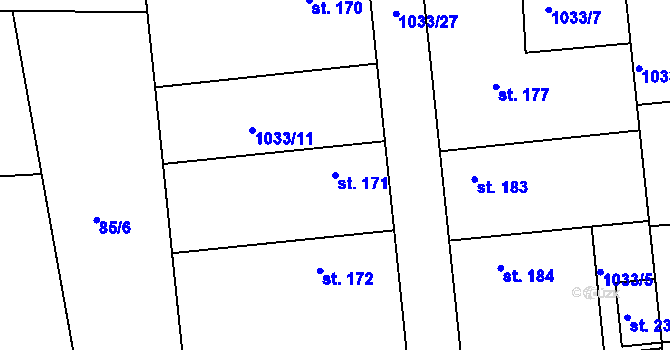 Parcela st. 171 v KÚ Dobré Pole u Vitic, Katastrální mapa