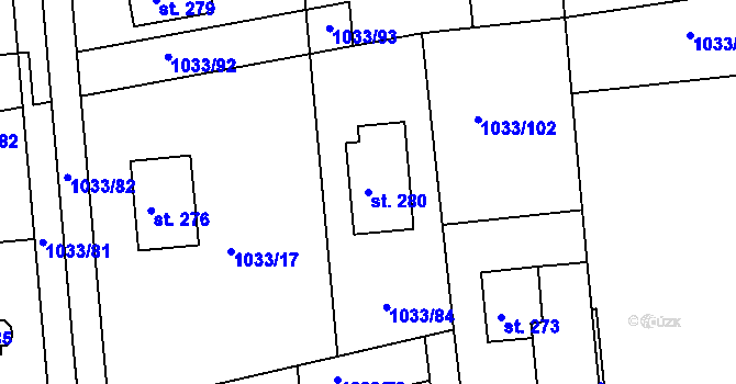 Parcela st. 280 v KÚ Dobré Pole u Vitic, Katastrální mapa