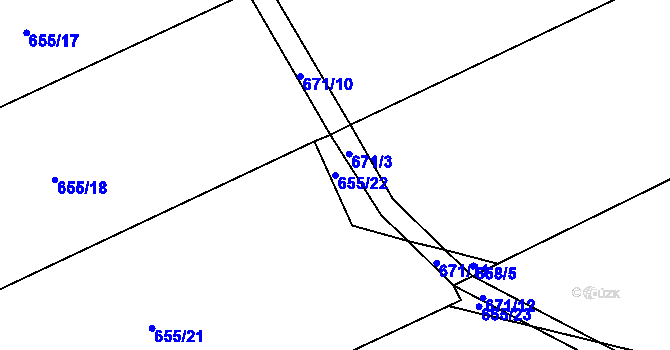 Parcela st. 655/22 v KÚ Dobré Pole u Vitic, Katastrální mapa
