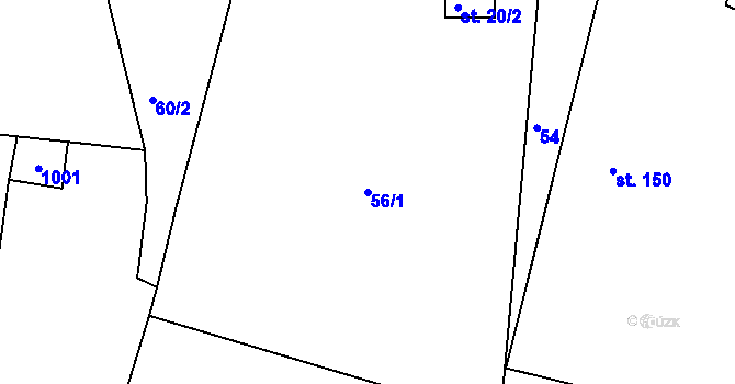 Parcela st. 56/1 v KÚ Chotýš, Katastrální mapa