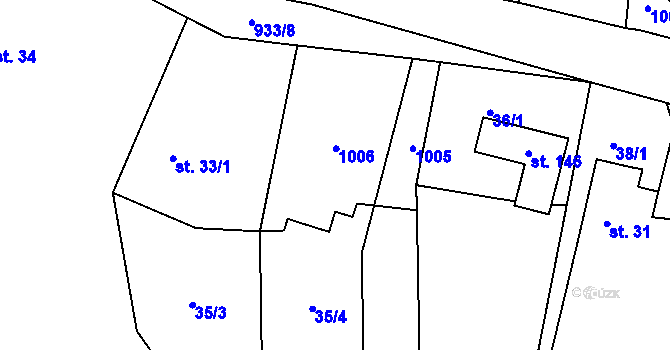 Parcela st. 33/2 v KÚ Chotýš, Katastrální mapa