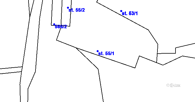 Parcela st. 55/1 v KÚ Chotýš, Katastrální mapa