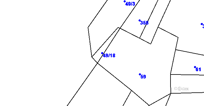 Parcela st. 49/18 v KÚ Kšely, Katastrální mapa