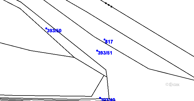 Parcela st. 393/51 v KÚ Kšely, Katastrální mapa