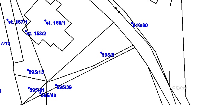 Parcela st. 595/6 v KÚ Vitice, Katastrální mapa