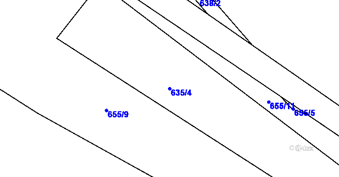 Parcela st. 635/4 v KÚ Vitice, Katastrální mapa
