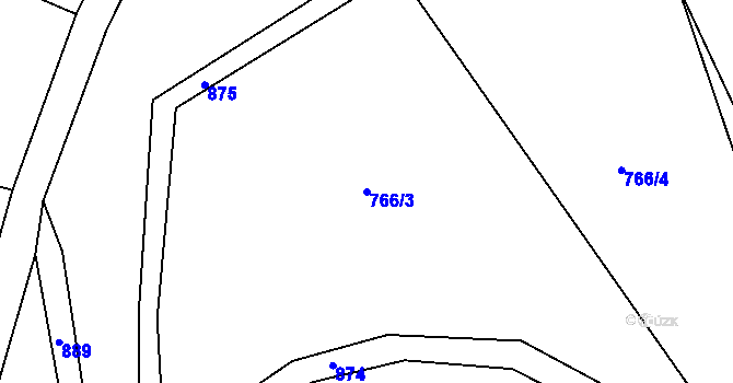 Parcela st. 766/3 v KÚ Vitice, Katastrální mapa