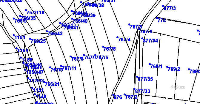 Parcela st. 767 v KÚ Vitice, Katastrální mapa
