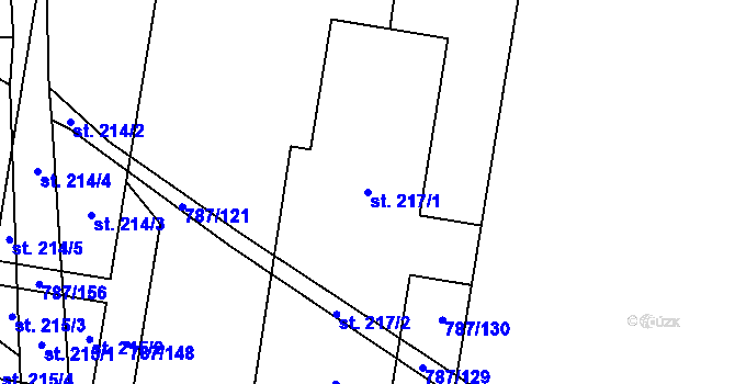 Parcela st. 217/1 v KÚ Vitice, Katastrální mapa
