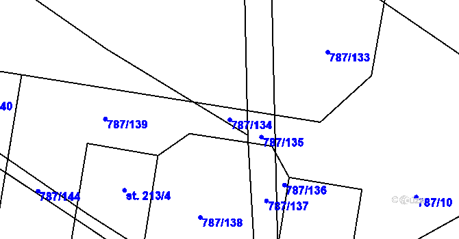 Parcela st. 787/134 v KÚ Vitice, Katastrální mapa