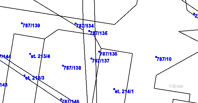 Parcela st. 787/136 v KÚ Vitice, Katastrální mapa
