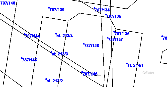 Parcela st. 787/138 v KÚ Vitice, Katastrální mapa