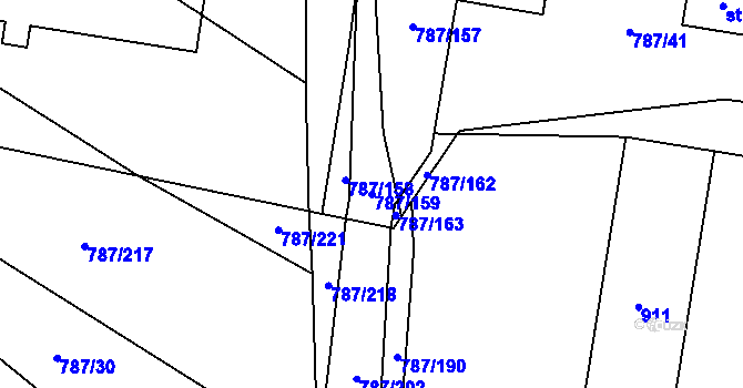 Parcela st. 787/159 v KÚ Vitice, Katastrální mapa