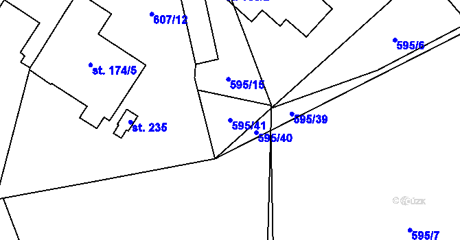 Parcela st. 595/41 v KÚ Vitice, Katastrální mapa