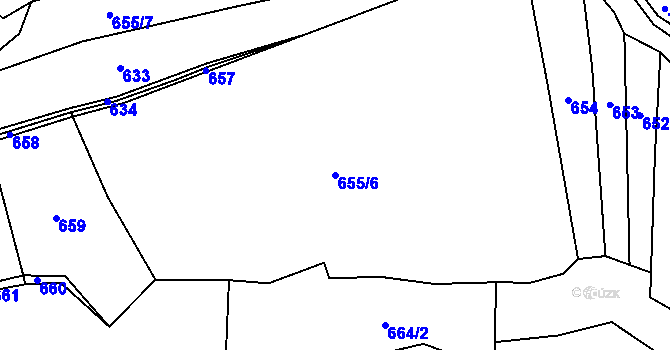Parcela st. 655/6 v KÚ Vitice, Katastrální mapa