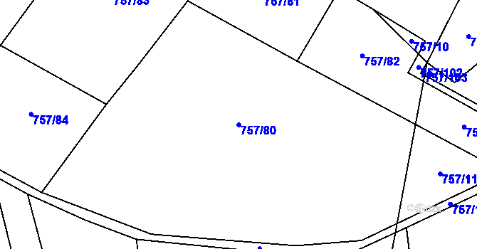 Parcela st. 757/80 v KÚ Vitice, Katastrální mapa