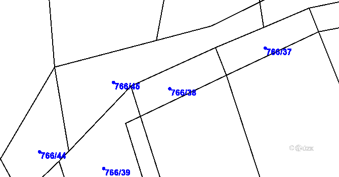 Parcela st. 766/38 v KÚ Vitice, Katastrální mapa