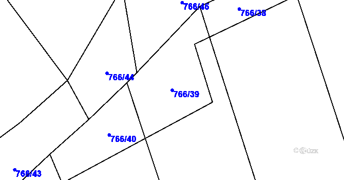 Parcela st. 766/39 v KÚ Vitice, Katastrální mapa